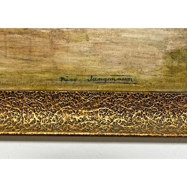 Circa Early 20th Century Nico Jungmann Art Nouveau Style Painting of Dutch Boats For Sale In Boston - Image 6 of 9