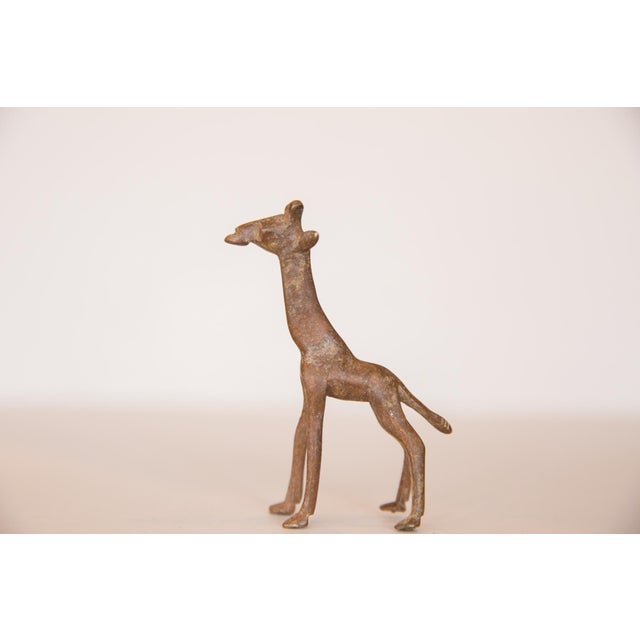 Vintage African Small Copper Giraffe For Sale - Image 4 of 5