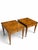 An exceptional matching pair of vintage Baker Furniture satinwood end tables, circa 1970s, featuring beautifully figured...
