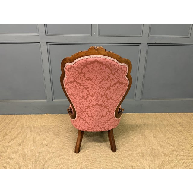 Wood Victorian Walnut Nursing Chairs, 1875, Set of 2 For Sale - Image 7 of 18
