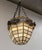 French Art Deco Ceiling Lamp in Lead and Textured Glass, 1930s For Sale - Image 3 of 15