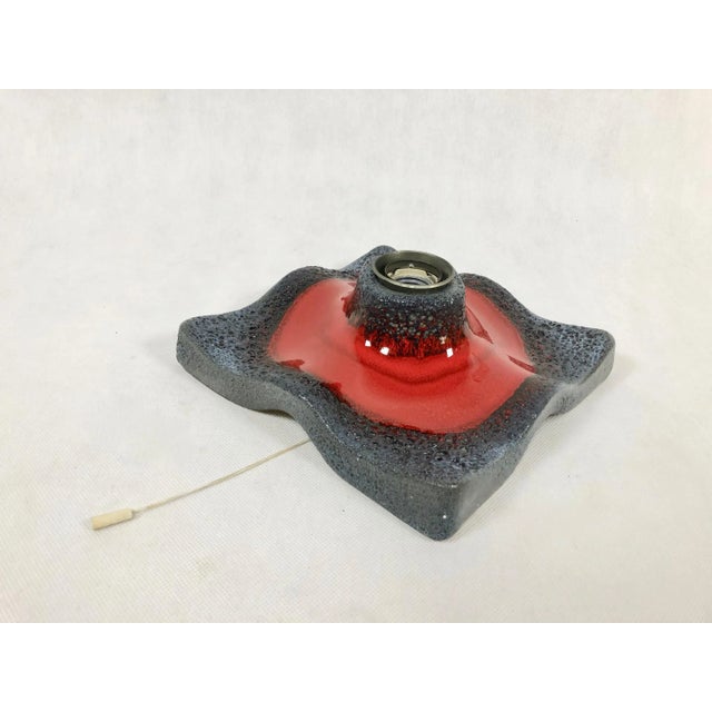 Red German Fat Lava Ceramic Sconce, 1970s For Sale - Image 8 of 10