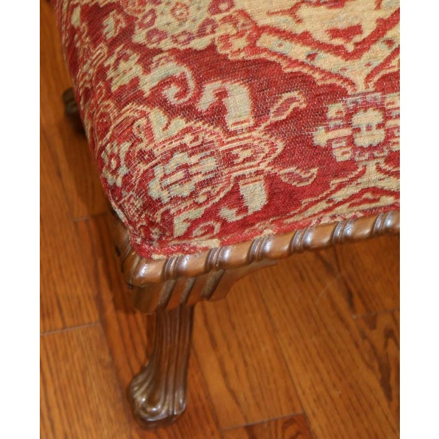1980s Continental Style Persian Rug Pattern Foot Stool Ottoman Window Bench For Sale - Image 10 of 12