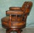 Antique Captain's Desk Chair in Brown Leather, 1880 For Sale - Image 18 of 18