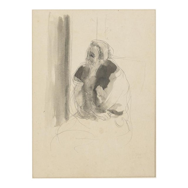 António Carneiro, Figure, Mixed Media on Paper For Sale