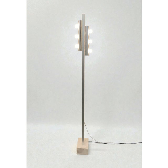 Targetti Six-Light Floor Lamp with Marble Base, 1970 For Sale - Image 9 of 10