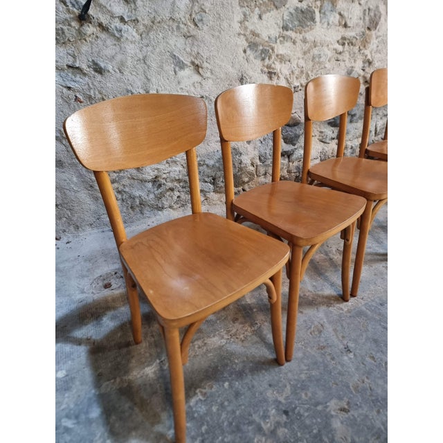Mid-Century Modern Vintage French Bentwood Bistro Chairs from Luterma, 1950s-1970s, Set of 6 For Sale - Image 3 of 18