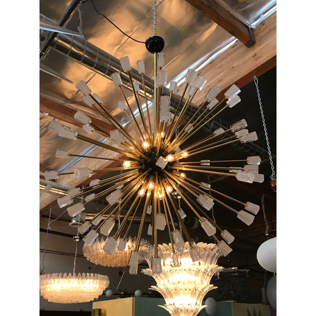 Brass 21st Century Murano Ice Cubes Glass Sputnik Chandelier by Fabio LTD For Sale - Image 8 of 9