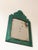 1930s Antique Embossed Pressed-Metal (Tole) Mirror With a Green Patina Finish and Gilt Highlights Rococo For Sale - Image 5 of 10