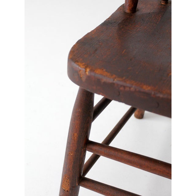 Antique American Windsor Bow Back Spindle Chair For Sale - Image 11 of 17