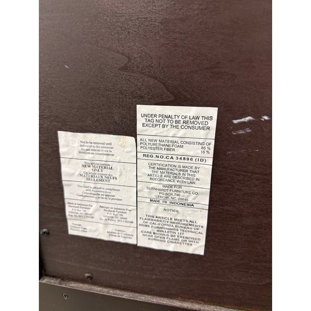 Bernhardt Tufted Lather Headboard King Size Bed For Sale - Image 12 of 12