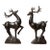Pair of Vintage Chinese Gilt Bronze Deer Figures – Standing Auspicious Deer Sculptures For Sale