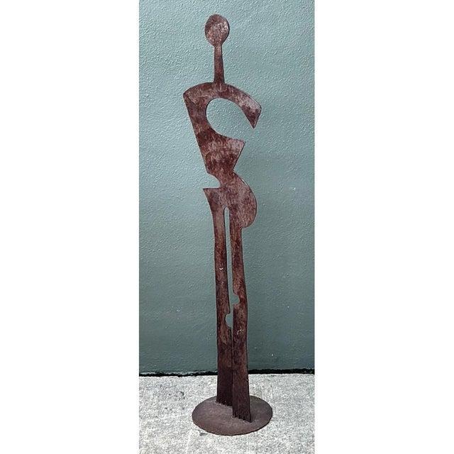 Brown Vintage Patinated Abstract Metal Sculpture For Sale - Image 8 of 12