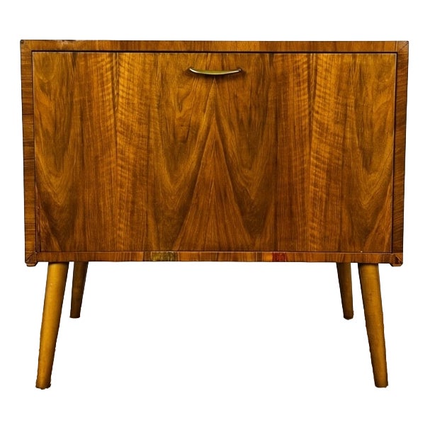 Vintage Brown Walnut Cabinet, 1960 For Sale