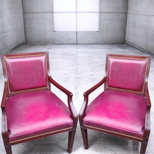 1980s 1980s Pair of Leather Armchairs by Hancock and Moore For Sale - Image 5 of 12