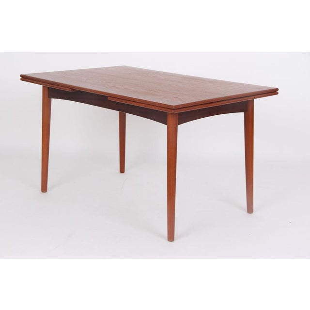 Brown Danish Teak Dining Table with Extension Leaf, 1960s For Sale - Image 8 of 12