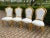 1970s Italian Baroque/Rococo Dining Set – Gold Leaf, Marble & White Leather, 5 Pieces Elevate your dining room with this...