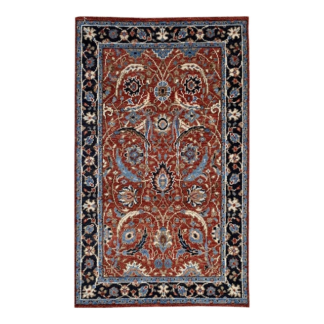 9x12 Rustic Oriental Red Tribal Geometric Hand Knotted Wool Carpet Rug For Sale