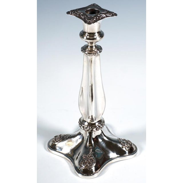 Antique Biedermeier Silver Candleholders, Vienna, Austria, 1840s, Set of 2 For Sale - Image 3 of 9