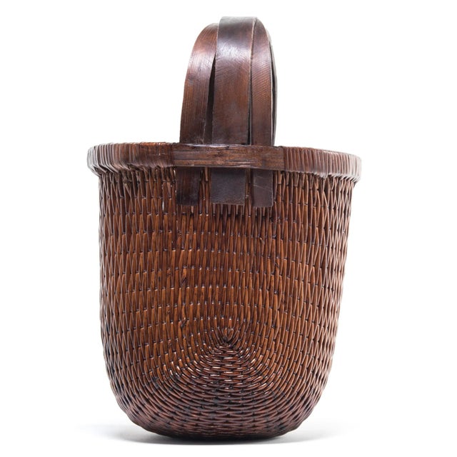 Chinese Bent Handle Fisherman's Basket, circa 1900 For Sale - Image 4 of 8