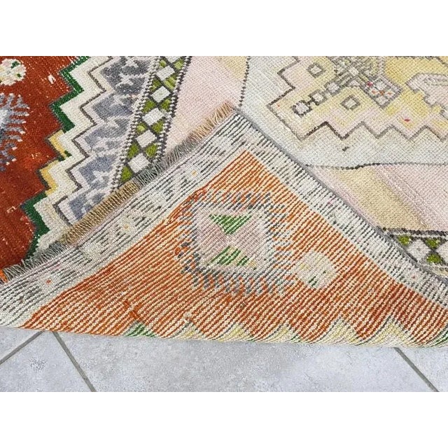 Brick Red 1960s Small Vintage Handknotted Rug For Sale - Image 8 of 10