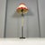 Mid-Century Italian Modern Metal Brass and Beige and Red Fabric Floor Lamp, 1940 For Sale - Image 4 of 12