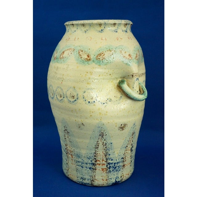 Majolica Terracotta Vase with Primitivist Geometric Decoration from Italica Ars, Italy, 1920s For Sale - Image 4 of 18
