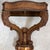 Wood Vintage Maitland Smith stone-top table // tesselated black granite and limestone // carved demilune // wall-mount table // no free shipping For Sale - Image 7 of 10