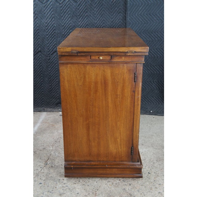 1970s White Furniture Italian Provincial Neoclassical Walnut Flip Top Buffet Server For Sale - Image 12 of 13