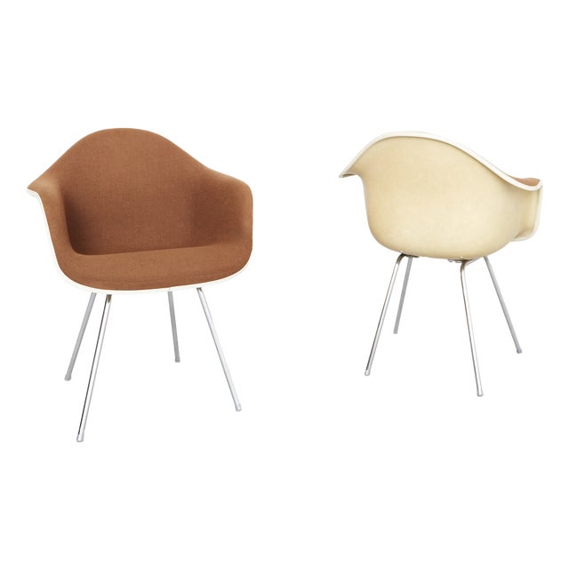 Off-White Dax Fiberglass Chair by Charles & Ray Eames for Vitra, 1990s, Set of 2 For Sale
