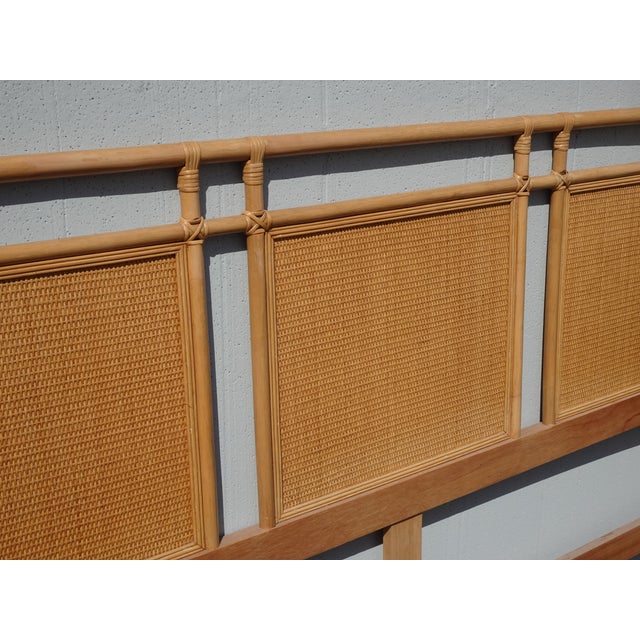 Vintage Mid Century Bamboo Cane Rattan Blonde King Headboard ~ Style McGuire For Sale - Image 12 of 15
