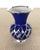 Vintage Art Deco, cobalt blue Weimar Porzellan small bottle-shaped Vase with silver overlay. This 1930-1940s vase...