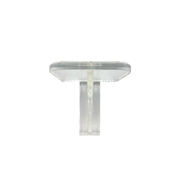 1970s Vintage Thick Beveled Lucite Sculptural Wall Shelf For Sale - Image 9 of 10