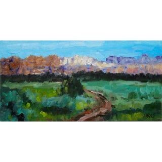 Modern Impressionist Zion Desert Landscape – Oil Painting For Sale