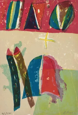 1971 Daniel Humair Composition VIII Lithograph