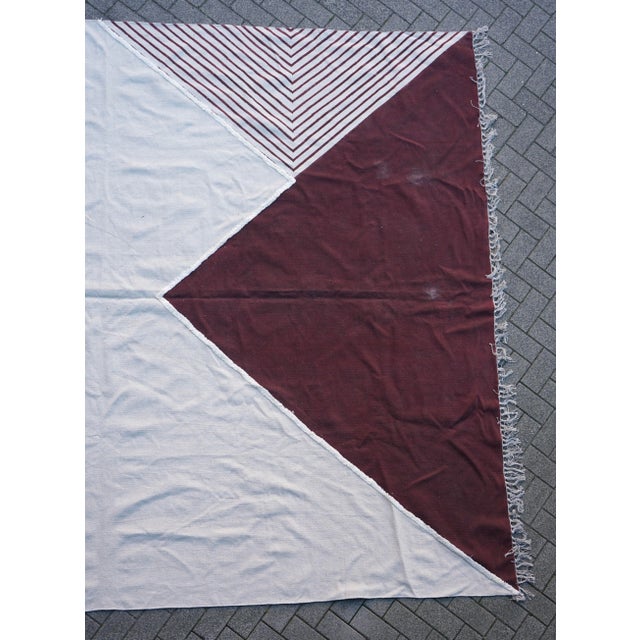 1970s Large Kelim Throw with Geometric Pattern, 1970s For Sale - Image 5 of 10