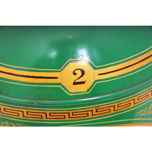 Victorian Early 20th Century Sea Shell Tole Canister Lamp #2 For Sale - Image 3 of 9