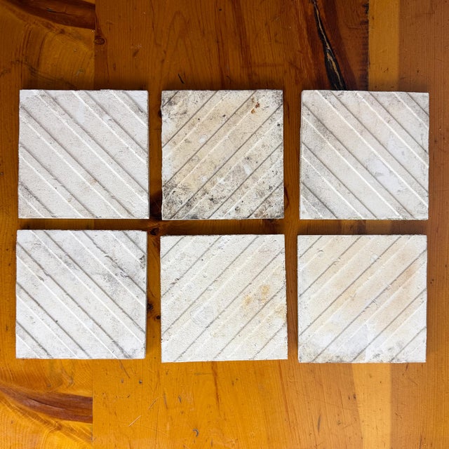Antique Art Nouveau Floral Ceramic Tiles, 1890s, Set of 6 For Sale - Image 12 of 13