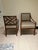 Pair of Bolier & Co Rosenau Upholstered Back Arm Chairs A lovely pair of occasional armchairs with a swirl mahogany frame...