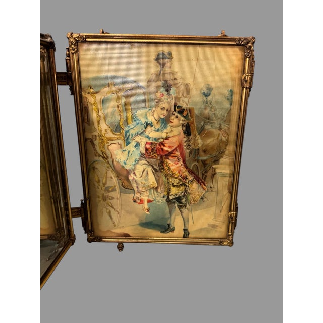 Antique Victorian Triple Tri Fold Folding Vanity Dresser Top Traveling Mirror In very good original condition showing some...