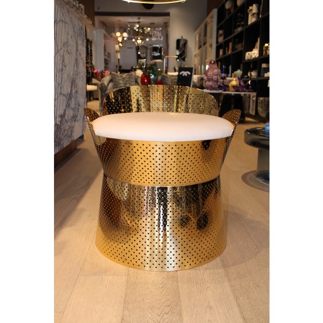 Juliette Chair White Cushion Size: W 21.66" x D 21.66" x H 22.45" x Seat H 16.54" Materials: structure in steel 2 mm...