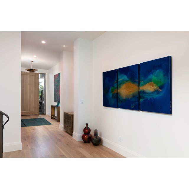 Beyond Sight by Ana Hefco | Resin on Cradled Wood Panels Abstract Ocean Landscape For Sale - Image 4 of 4