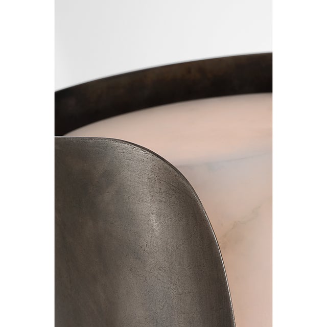 Anne-Marie Barton for Visual Comfort Signature Armise 29" Sconce in Mottled Pewter with Alabaster For Sale - Image 11 of 14