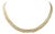 14k Yellow, White, and Rose Gold Woven Necklace Vintage For Sale