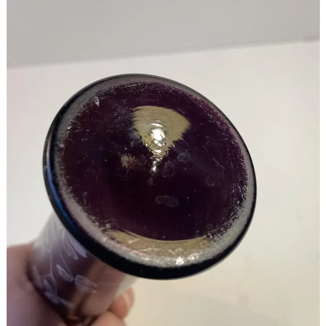 Art Nouveau Vase in Deep Purple Hand-Painted Glass, 1890s For Sale - Image 6 of 9