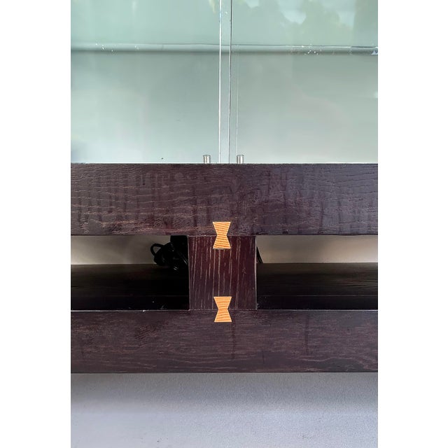 Auburn Roche Bobois China Display Cabinet Encased in Glass With Interior Lighting For Sale - Image 8 of 17