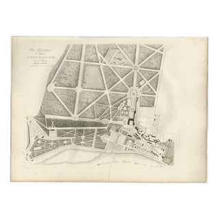 Louis-Pierre Baltard, Plan of the Château and Gardens of Saint-Cloud, 1803, Engraving For Sale
