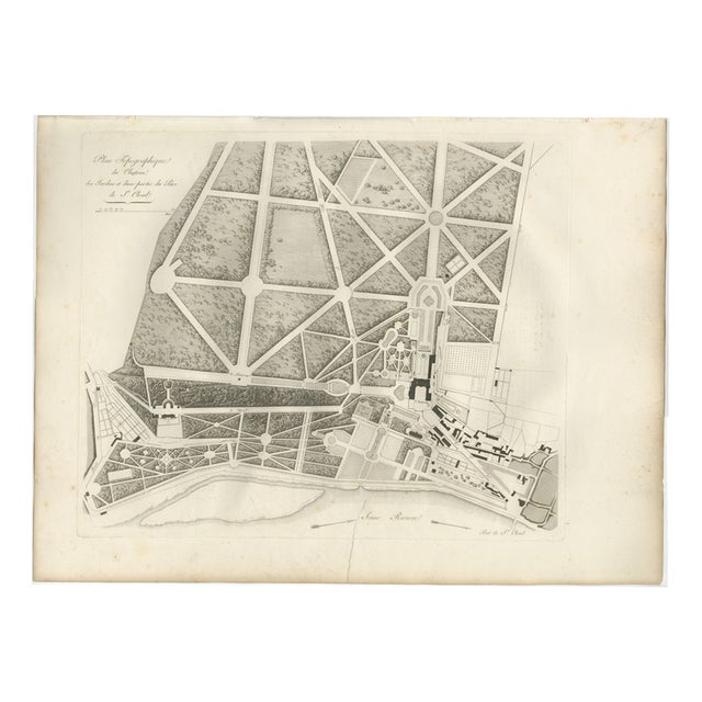 Louis-Pierre Baltard, Plan of the Château and Gardens of Saint-Cloud, 1803, Engraving For Sale