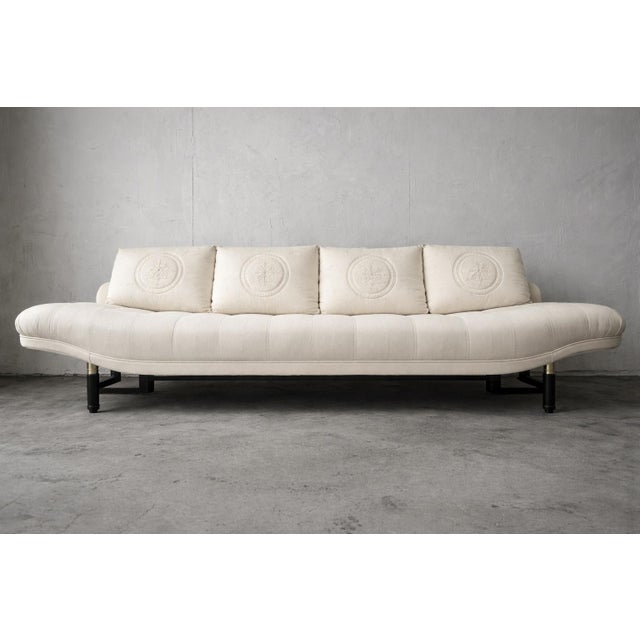 Mid-Century Gondola sofa by Baker Furniture. Sofa has super clean lines with a bit of Asian flair. This beautiful sofa is...
