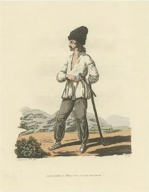 Miller, Illustration of a Peasant, 1804, Hand-Colored Print